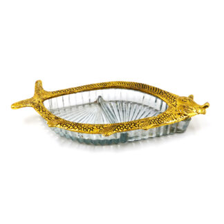 Silver Serving glass bowl dry fruits Fish Tray 245mm #MD-279