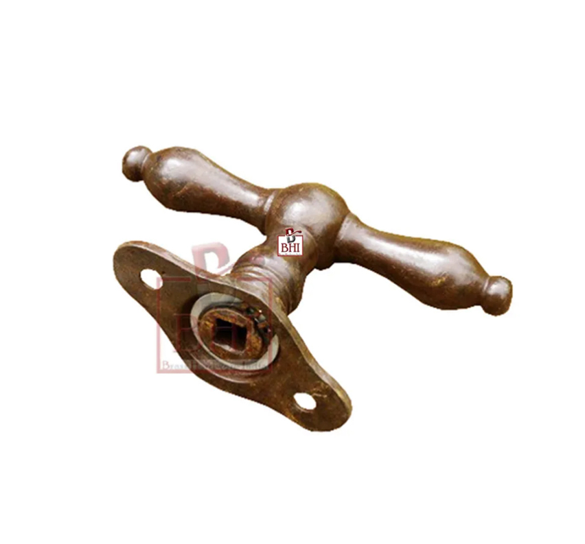 Cast Iron T Handle Fenstergriff Messing Antik 75mm #6001
