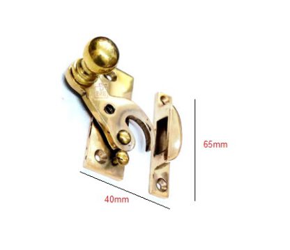 Sash Window Turn Latch Set Brass 65mm #7801 - Image 2