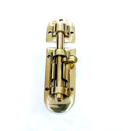 Brass Door Latchs Home Security Antique Window Bolts Vintage Pure Brass Multifunction Buckle Sliding Lock Gate Sliding Bolt Latch Warehouse Internal Doors Polish Brass Finish 107mm #7810 - Image 6