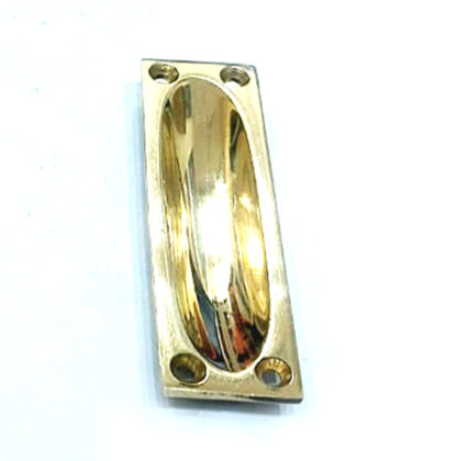 Traditional Vintage Polished Brass Flush Pull Door Handle Sliding Door Flush Handle with Fixing Screw for Drawer Cabinet Wardrobe Sliding Doors 85mm #7814 - Image 6