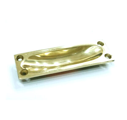 Traditional Vintage Polished Brass Flush Pull Door Handle Sliding Door Flush Handle with Fixing Screw for Drawer Cabinet Wardrobe Sliding Doors 85mm #7814 - Image 7