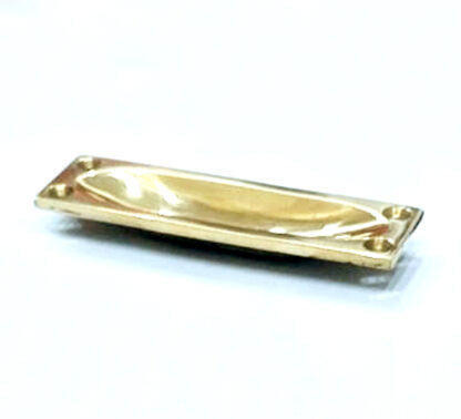 Traditional Vintage Polished Brass Flush Pull Door Handle Sliding Door Flush Handle with Fixing Screw for Drawer Cabinet Wardrobe Sliding Doors 85mm #7814 - Image 8