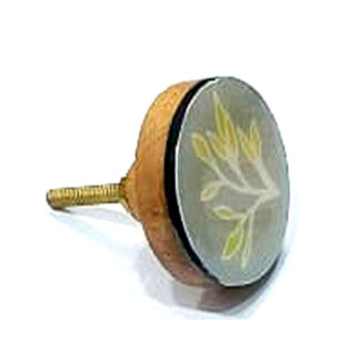 7964 (1) Cabinet Knob Resin & Wood 40mm #7964 (Set of 6 Pcs)