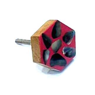 7991 (1) Cabinet Knob Resin & Wood 40mm #7991 (Set of 6 Pcs)