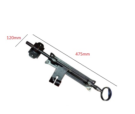 Cast Iron Door Bolt 475mm #6146 - Image 2