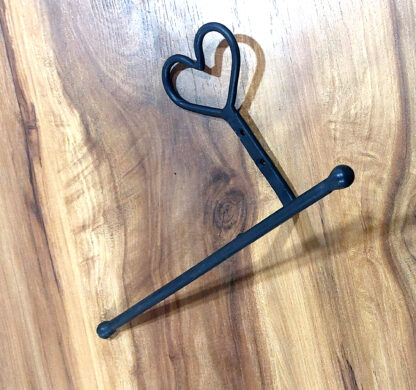 Wrought Iron Metal Toilet Roll Holder for Bathroom Toilet Wall Mount Handmade Bathroom Lavatory Toilet Paper Holder Wall Mount Black Finish  260mm  #8051 - Image 7