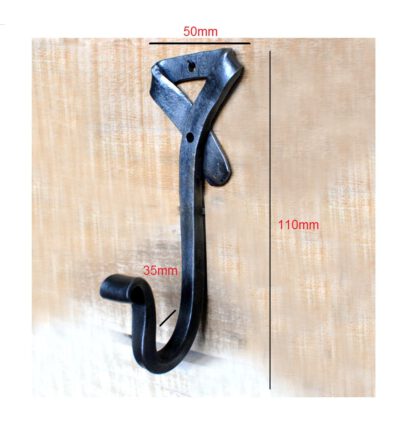 Hand Forged Iron Coat Hook 110mm #8081 - Image 2