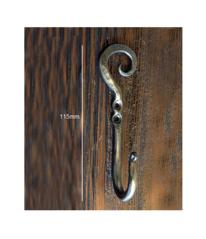 Hand Forged Iron Coat Hook 115mm #8089 - Image 2