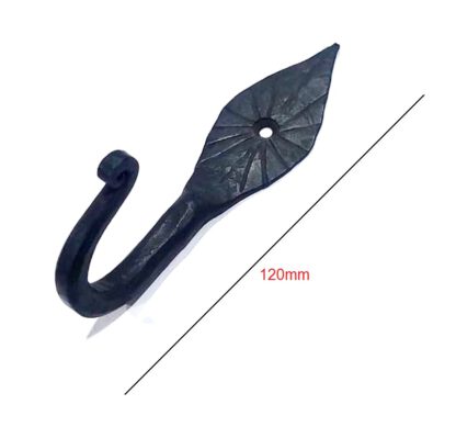 Hand Forged Iron Coat Hook 120mm #8093 - Image 2