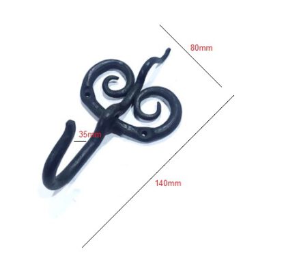 Hand Forged Iron Coat Hook 140mm #8100 - Image 2