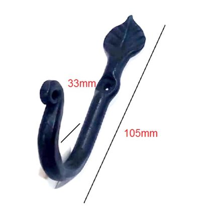 Hand Forged Iron Coat Hook 105mm #8103 - Image 2
