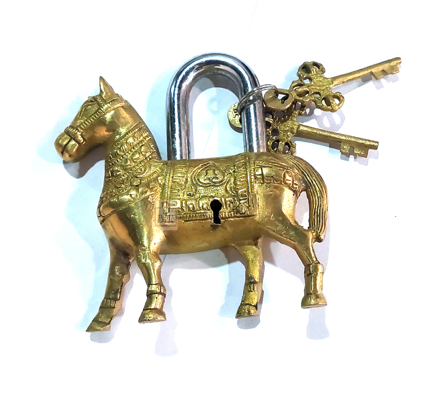 Brass Door Lock Horse 130mm #4024