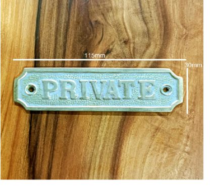 Brass "PRIVATE" Sign Plaque Door Wall Cafe Shop Pub Hotel Bar Work Polish Brass/Colored Vintage Finish 115mm #6068 - Image 2