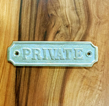 Brass "PRIVATE" Sign Plaque Door Wall Cafe Shop Pub Hotel Bar Work Polish Brass/Colored Vintage Finish 115mm #6068