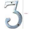 Brass "NO.3" Door House Numbers and Street Address Plaques Numbers for Residence and Mailbox Signs Chrome Finish 150mm #6251 - Image 2