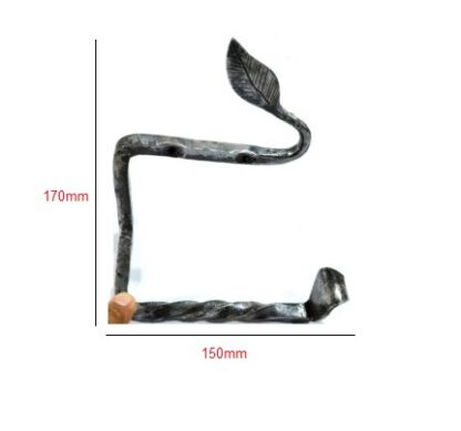 Forged Iron Metal Toilet Roll Holder for Bathroom Toilet Wall Mount Handmade Bathroom Lavatory Toilet Paper Holder Wall Mount Natural Lacquer Finish 150mm #8183 - Image 2