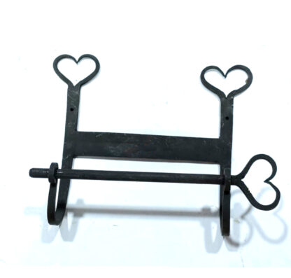 Forged Iron Metal Toilet Roll Holder for Bathroom Toilet Wall Mount Handmade Bathroom Lavatory Toilet Paper Holder Wall Mount Black Finish 260mm #8185 - Image 3