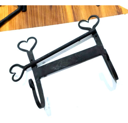 Forged Iron Metal Toilet Roll Holder for Bathroom Toilet Wall Mount Handmade Bathroom Lavatory Toilet Paper Holder Wall Mount Black Finish 260mm #8185 - Image 5