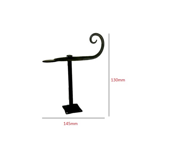 Hand Forged Iron Window Shutter Dogs Curly Tail 130mm Fenster Halter #8287 Black Finish - Image 2