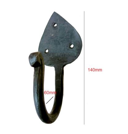 Hand Forged Iron Coat Hook 140mm #8291 - Image 2