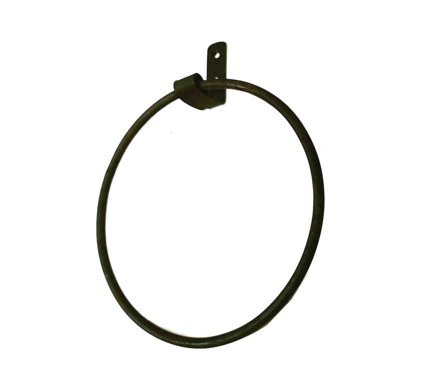 Hand Forged Iron Towel Ring Holder Wrought Iron Handmade Wall Mounted Hand Towel Holder Blacksmith Wall Mounted Towel Rack Heavy Duty 150mm #8297
