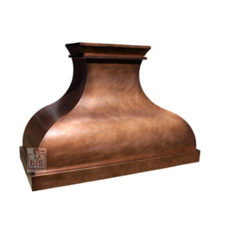 Wall-Mount Hammered Copper Kitchen Hood 400mm #8324