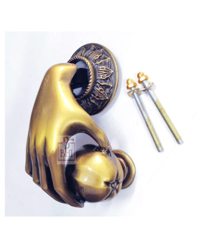 Brass Hand Knocker With Apple 230mm #6347