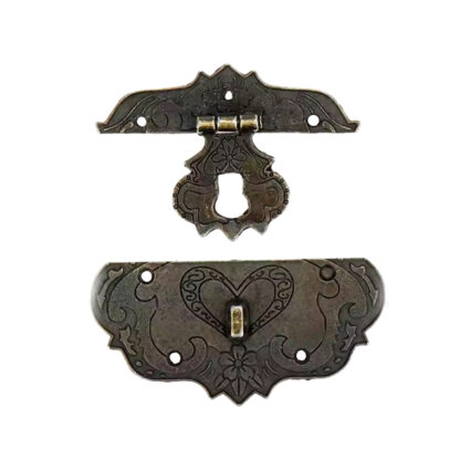 Brass Trunk Box Lockable Hasp Staple Arabic design 85mm #8397 - Image 4