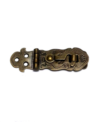 Brass Trunk Box Lockable Hasp Staple Arabic design 70mm #8399