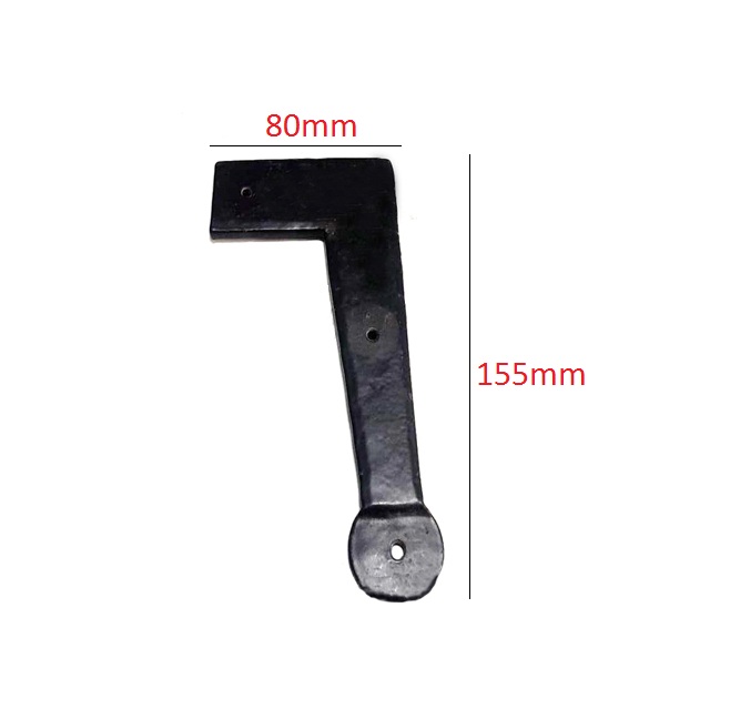 HAND FORGED IRON DOOR CORNER STRAP BEAN CUSP STYLE 155mm #1737 - Image 2