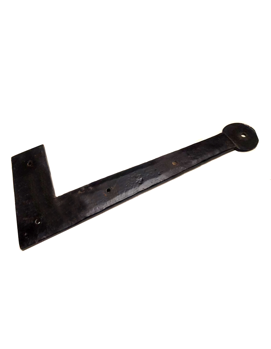 HAND FORGED IRON DOOR CORNER STRAP BEAN CUSP STYLE 225mm #1742