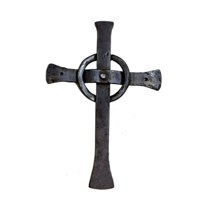 Hand Forged Iron Antique Design Vintage Look Wall Hanging Cross Decorative Religious Altar Spiritual Art  Home Living Room Decor Accessory for Christmas and Other Occasions Religious Accessories Church Decoration "JESUS CROSS" Christian Cross Christ Wall Cross Hand Carved Antique Design Natural Lacquer Finish 250mm #6223