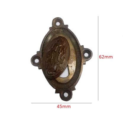 Antique Oval Beehive Design Door Lock Keyhole Escutcheon Various Finishes Brass Victorian Standard Profile Keyhole Closed Covered Lock Swing Cover Plate Escutcheon Brass Antique Finish 62mm #8504 - Image 2