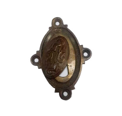 Antique Oval Beehive Design Door Lock Keyhole Escutcheon Various Finishes Brass Victorian Standard Profile Keyhole Closed Covered Lock Swing Cover Plate Escutcheon Brass Antique Finish 62mm #8504 - Image 4