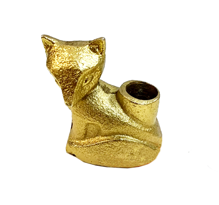 Cast Iron Candle holder fox Set of 2 Piece 55mm #8524 - Image 3