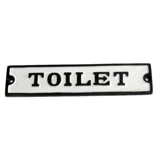 Cast Iron "TOILET" Loo Sign Plaque Door Wall Fence Post Cafe Shop Pub Hotel Bar Work B/White Vintage Finish 170mm #863