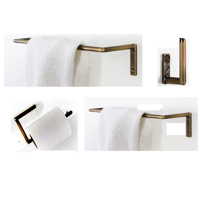 Brass Bar Rail Bathroom Accessories Set #8550