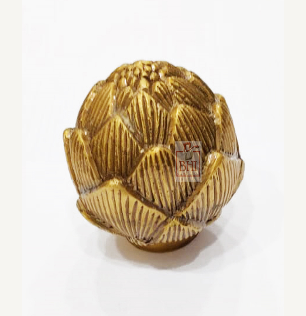 Brass Door Knob Artichoke Vintage Kitchen Dresser Drawer Knobs Simple Cabinet Hardware for Cupboard Drawer Pulls 70mm #8374 - Image 2