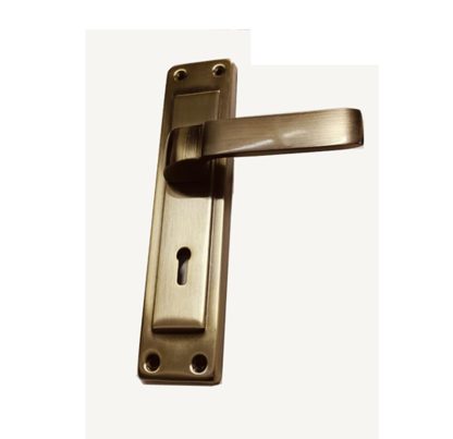 Iron Mortice KY Door Handle On Plate 200mm #8654 - Image 2