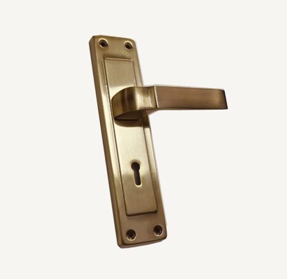 Iron Mortice KY Door Handle On Plate 200mm #8654 - Image 3