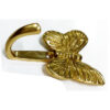 Brass Coat Hook Butterfly Shaped 60mm #6200 Polish Brass - Image 4