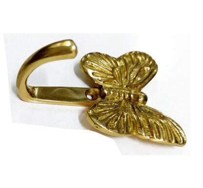 Brass Coat Hook Butterfly Shaped 60mm #6200 Polish Brass - Image 4