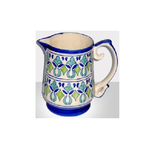Ceramic Milk/Tea Pot, Colored Pot, Perfect Pot for Tea/Milk Pot w/Strong Handle, Ceramic Pot with White Floral Design #9131