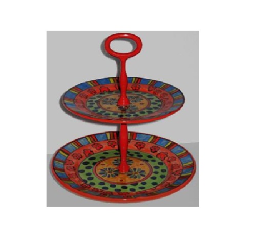 Two Tier Ceramic Cake Stand, White Round Shaped Tiered Tray Cupcake Stand, Two Tier Round Porcelain Dessert Stands for Afternoon Tea, Wedding, Birthday Party, Baby Shower #9084