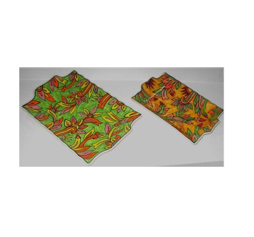 Serving Platter, in Small Serving Dishes, Porcelain Rectangle Serving Plates Set of 2 Dishwasher and Microwave Safe,Platters for Party Decorative ceramic serving trays #9092