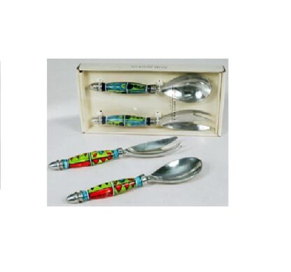 Set of Serving Spoons,The spoons feature colorful ceramic handles and stainless steel heads Suitable for Home Restaurant and Various Parties #9149
