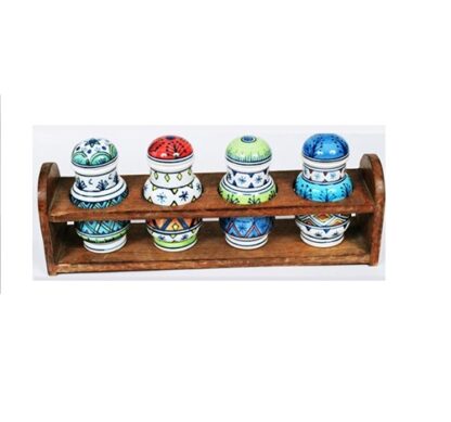 Ceramic spice rack, designed to hold small containers of spices #9155