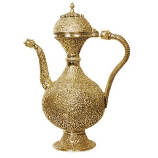 Brass Samawar "Wazwan" Tradional Hand Crafted Showpiece with Nakkashi design Pure Brass Silver Antique Finish Surhai Mughal era- Showpiece for Home Decor Showpiece For Living Room #9001