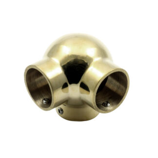 Brass Side Outlet Ball Tee Polish Brass Finish 51mm Dia #9284